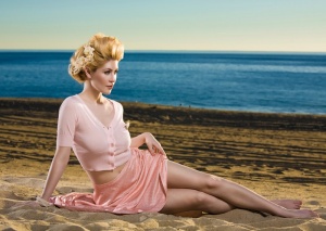 Beautiful-Blonde-ZARZAR-MODELS-Laurie-Mannette-Modeling-In-Southern-California-Beaches-In-Sexy-Pink-Dresses-For-Fashion-Ads-How-To-Get-A-Perfect-Ponytail-Advanced-Techniques