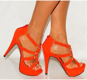cute-orange-high-heels-for-ladies